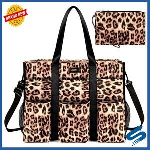 Utility Tote Bag with Multiple Pockets Zip Top Teacher Work Organizer Waterproof